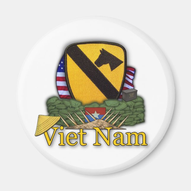 1:a kavalleridivisionen vietnam veterans krig-vete magnet (Framsidan)