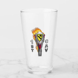 1:a kavallerienheten Flaming Skull Glaskopp