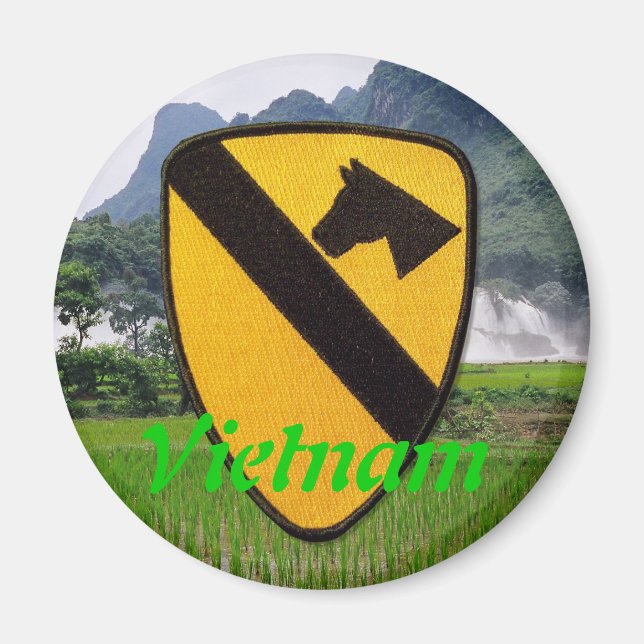 1:a kavalleriet luft cav-plåstret vietnam magnet v (Framsidan)
