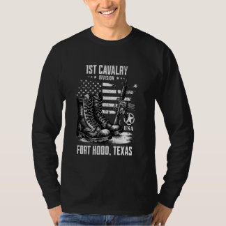 1:a Kavalry-divisionen Fort Huva Texas militära Ve T Shirt
