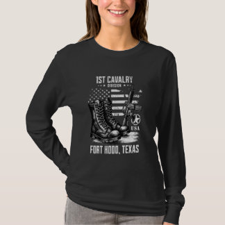 1:a Kavalry-divisionen Fort Huva Texas militära Ve T Shirt