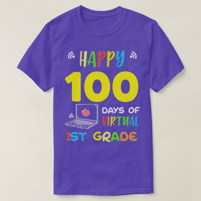 1:a Klass 100 dagar Virtuella skolan 100 T Shirt (Design framsida)