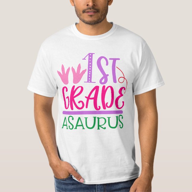 1:a Klass asarus vit Manar värde T-Shirt (Framsida)