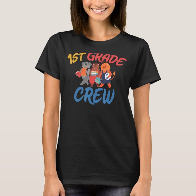 1:a Klass Crew Friends Animals Teaching School Enr T Shirt (Framsida)