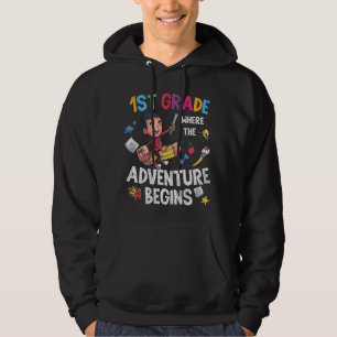 1:a klass där äventyret börjar Tillbaka till skola Hoodie
