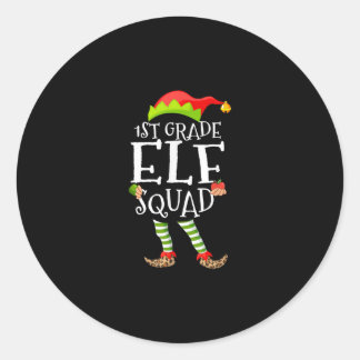 1:a Klass Elf Squad Funny Elementary Teacher Julaf Runt Klistermärke
