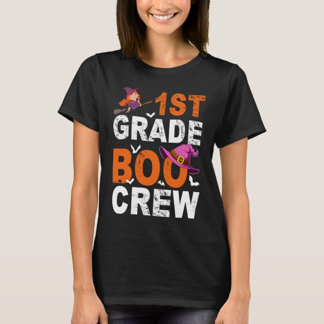 1:a Klass Halloween-lärarna studenter Pumpkins Wit T Shirt (Framsida)