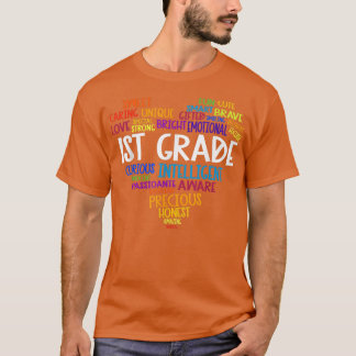 1:a Klass Heart Back to school Ord Cloud Studenter T Shirt