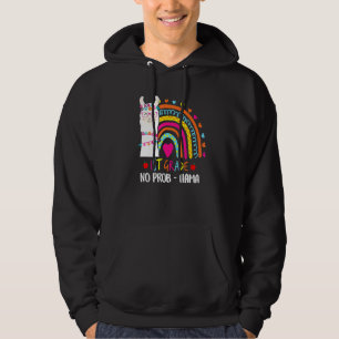 1:a klass Ingen Prob Lama Lärare Regnbåge Tillbaka Hoodie