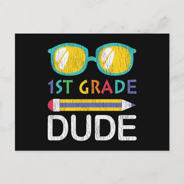 1:a klass kille tillbaka till skolan cool studentp vykort (Framsida)