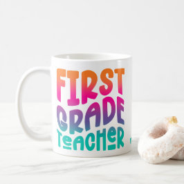1:a klass lärar färgrik Ombre textdesign Kaffemugg