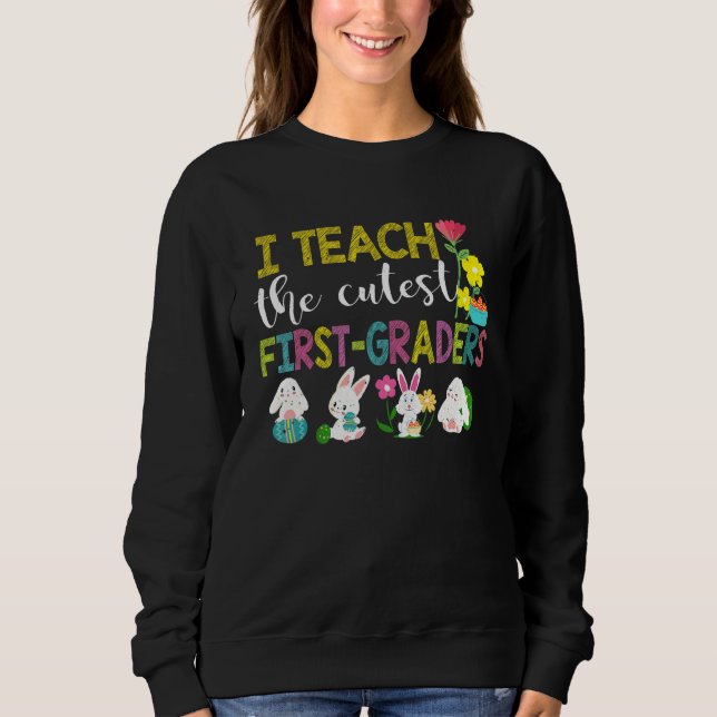 1:a Klass-lärarbunny Egg Påsk-dagen Lycklig Easte T Shirt (Framsida)