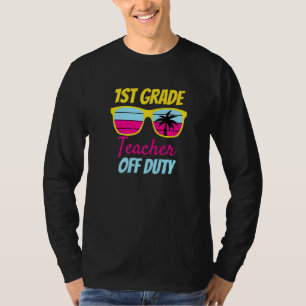 1:a Klass Lärare vid Sunglass Beach Retro T Shirt
