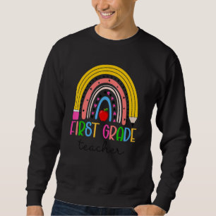 1:a Klass-läraren Teach Kärlek Inspire Rainbow Bac Lång Ärmad Tröja