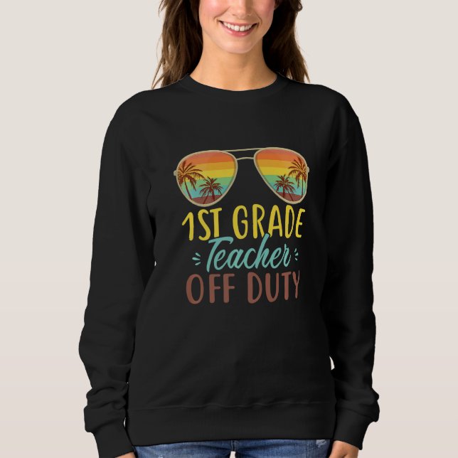 1:a Klass-läraren vid Sunglass Beach Sunset T Shirt (Framsida)