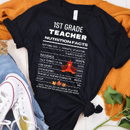 1:a Klass-lärarexamen Thanksgiving Näringsfaktorer T Shirt