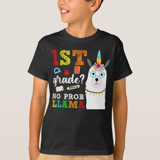 1:a klass no prob llama t shirt (Framsida)