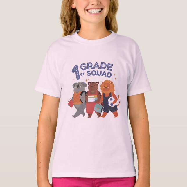 1:a Klass-rutans djurdesign T Shirt (Framsida)