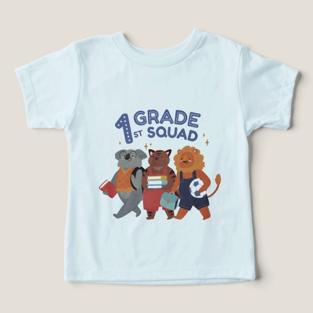 1:a Klass-rutans djurdesign T Shirt (Design Framsida)