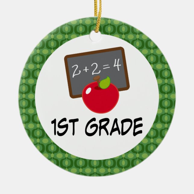 1:a Klass School Apple Ornament Keesake Gift (Framsidan)
