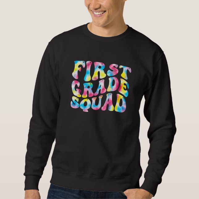 1:a klass Squad Lärare Tillbaka Till Skolan Retro Lång Ärmad Tröja (Framsida)