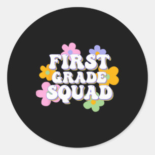 1:a Klass Squad Team Back to school Lärare Stude Runt Klistermärke