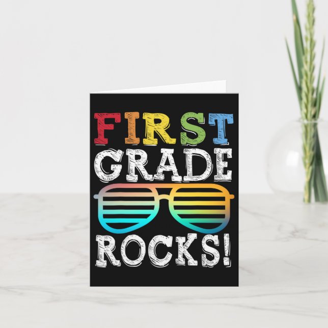 1:a Klass Sten, första Klass-torget Back to school Kort (Framsida)