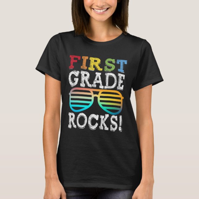 1:a Klass Sten, första Klass-torget Back to school T Shirt (Framsida)