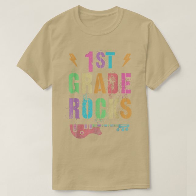 1:a KLASS Sten Student Lärare FÖRST Grader Sten T Shirt (Design framsida)