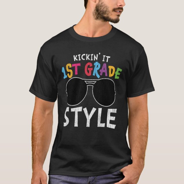1:a klass stil första dagen på skolan elevpresent t shirt (Framsida)