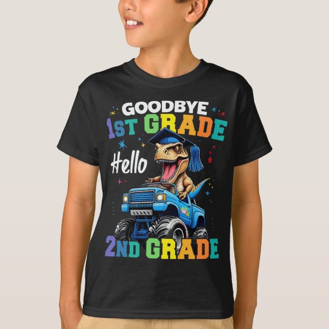 1:a Klass Studenten T Rex Monster Lastbil T Shirt (Framsida)