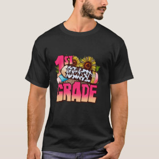 1:a klass tillbaka till skolan västerländsk ko-hud t shirt