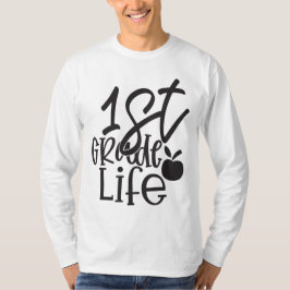 1:a klass, vit svart Långärmad T Shirt