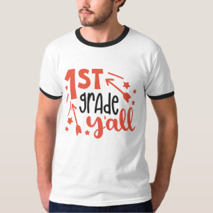 1:a klass yall white färg Manar basingefingr T Shirt