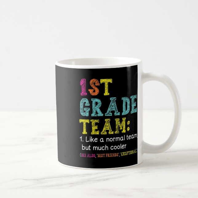 1:a klassens team som vanligt men coolare tillbaka kaffemugg (Höger)