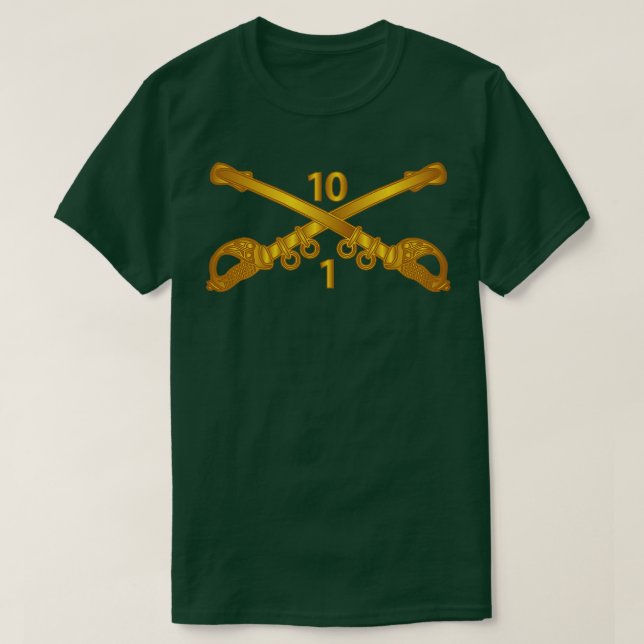 1:a kvadraten 10:e kavalleriet Gren wo Txt T Shirt (Design framsida)