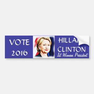 1:a kvinnans president Hillary Clinton 2016 Bildekal