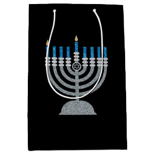 1:a Natten Hanukkah Glitter Medium Gift Bag