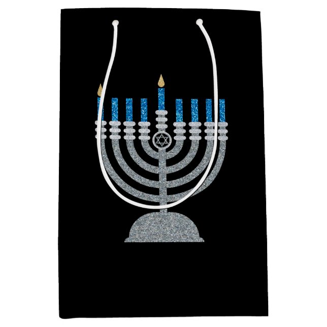 1:a Natten Hanukkah Glitter Medium Gift Bag (Framsidan)