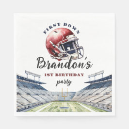 1:a nedåt 1:a året gammal fotbollsdag pappersservett