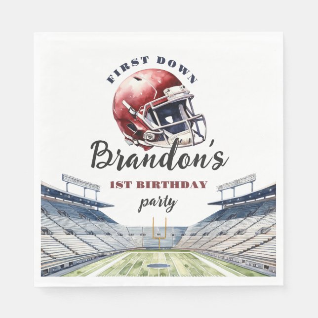 1:a nedåt 1:a året gammal fotbollsdag pappersservett (Framsidan)