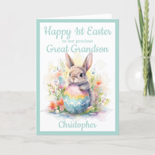 1:a Påsk Underbar farmson Bunny Egg Blue Helgkort
