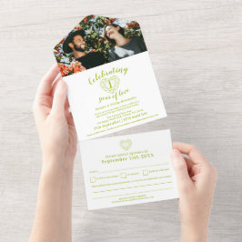 1:a peridot bröllopsjubileumsfoto med RSVP