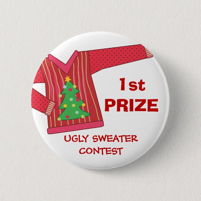 1:a priset Ugly Sweaters Helgdag Button Knapp (Framsida)