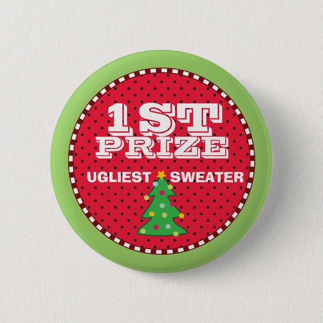 1:a priset Ugly Sweaters Helgdag Button Knapp (Framsida)
