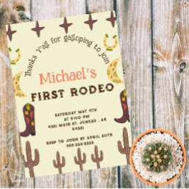 1:a Rodeo Western Party Country Födelsedag Inbjudningar
