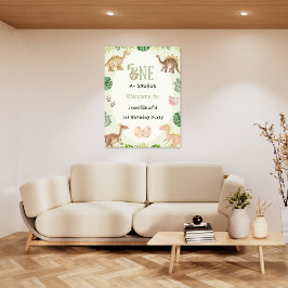 1:a Saurus Dinosaur 1:a födelsedag Välkomsthälsnin Poster