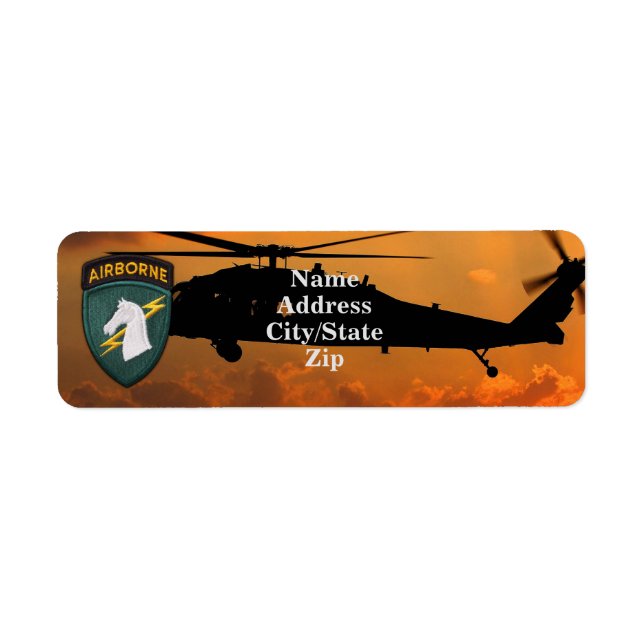 1:a Speciella OPS SOC SOCOM USASOC Veterans Vets Returadress Etikett (Framsidan)