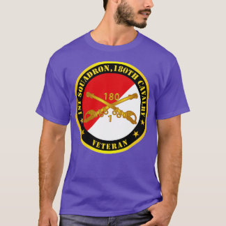 1:a Squadron 180:e Cavalry Gren Veteran Red Whit T Shirt
