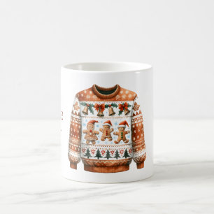 1:a Ställe Vinnare Ugly Sweater Tävling Gingerbröd Kaffemugg